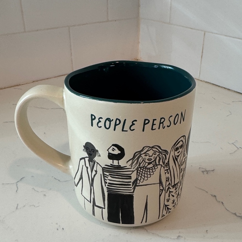 People Person Ceramic Mug - Cream and Black